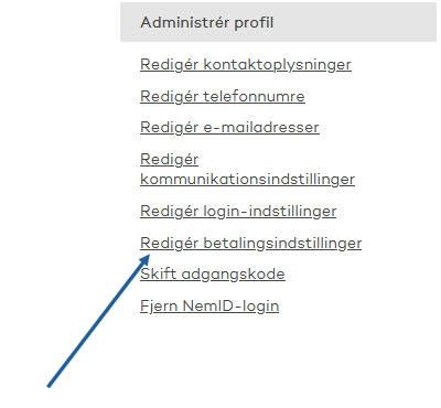 Rediger betalingsindstillinger