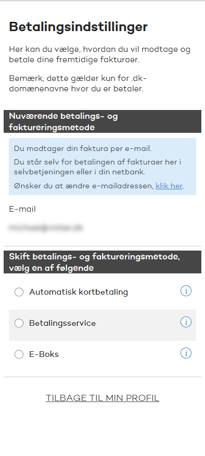 Betalingsindstillinger